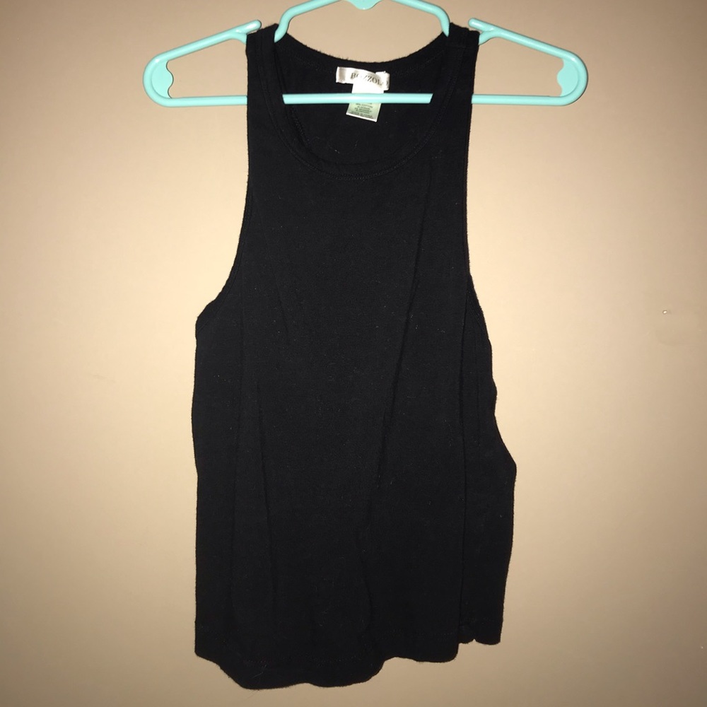 black racer back crop top